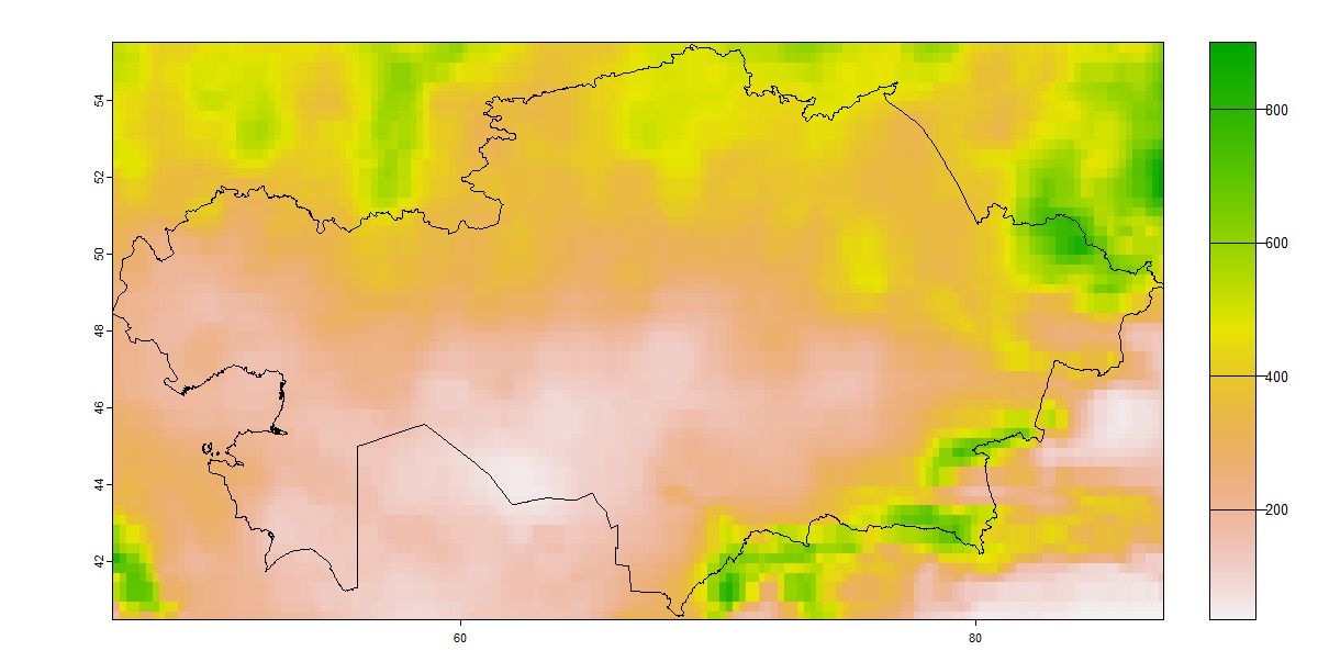 Precipitation Map of Kazakhstan